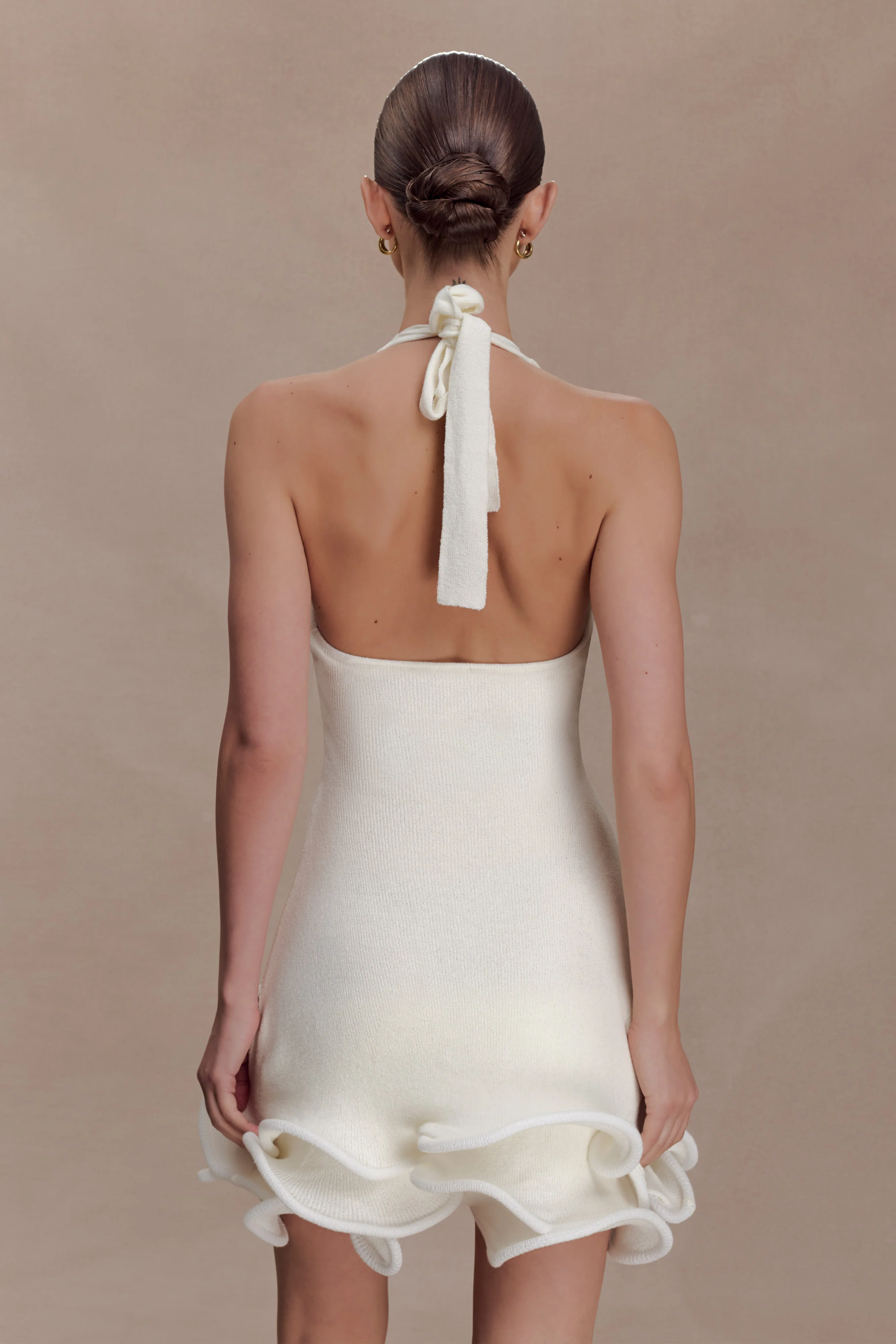 Willowmena Halter Neckline Mini Dress With Tubed Hem - White - Image 4