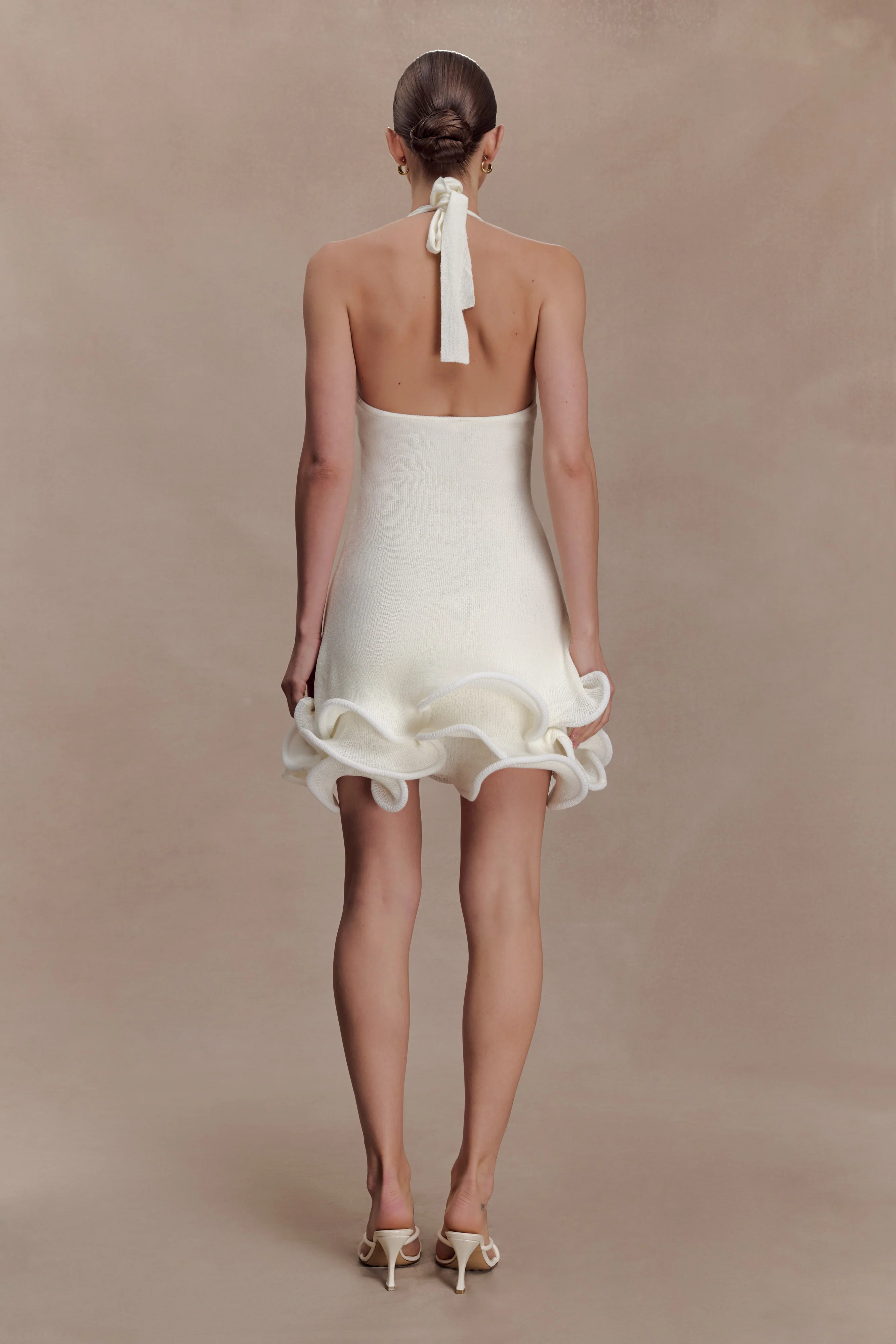 Willowmena Halter Neckline Mini Dress With Tubed Hem - White - Image 5