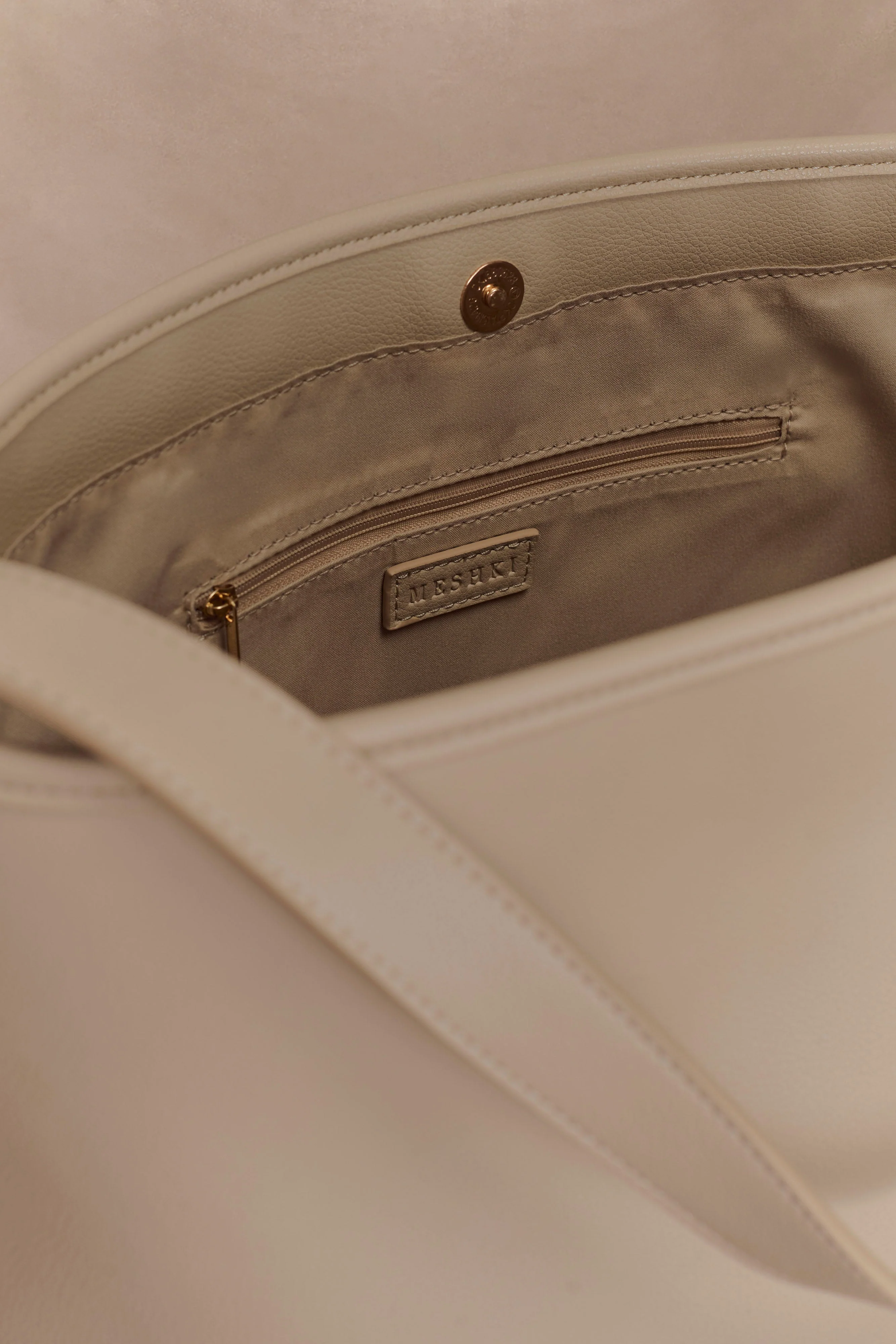 Winnie Relaxed Faux Leather Tote Bag - Neutral - Image 3