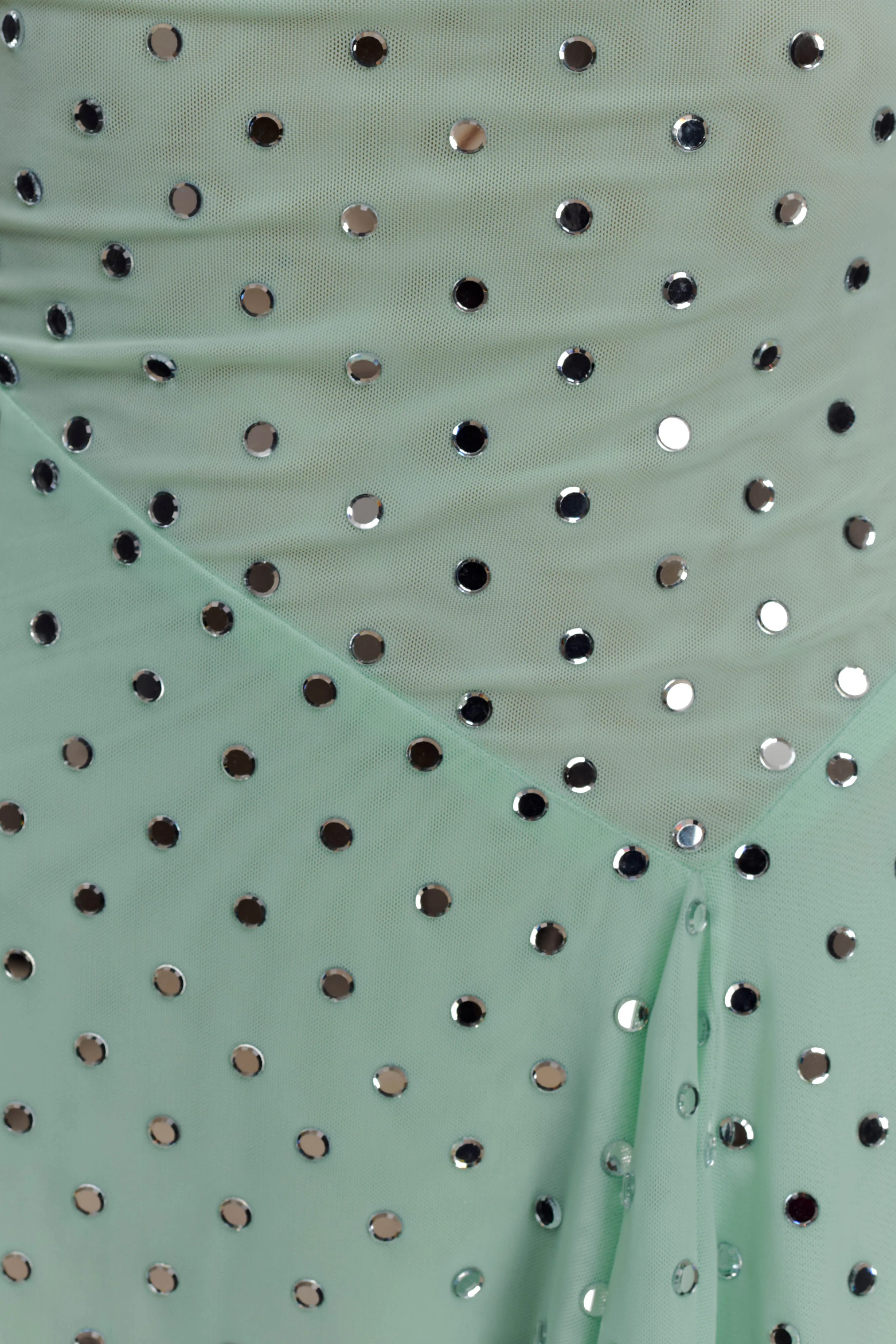 Zahra Diamante Cowl Mini Dress - Mint - Image 9