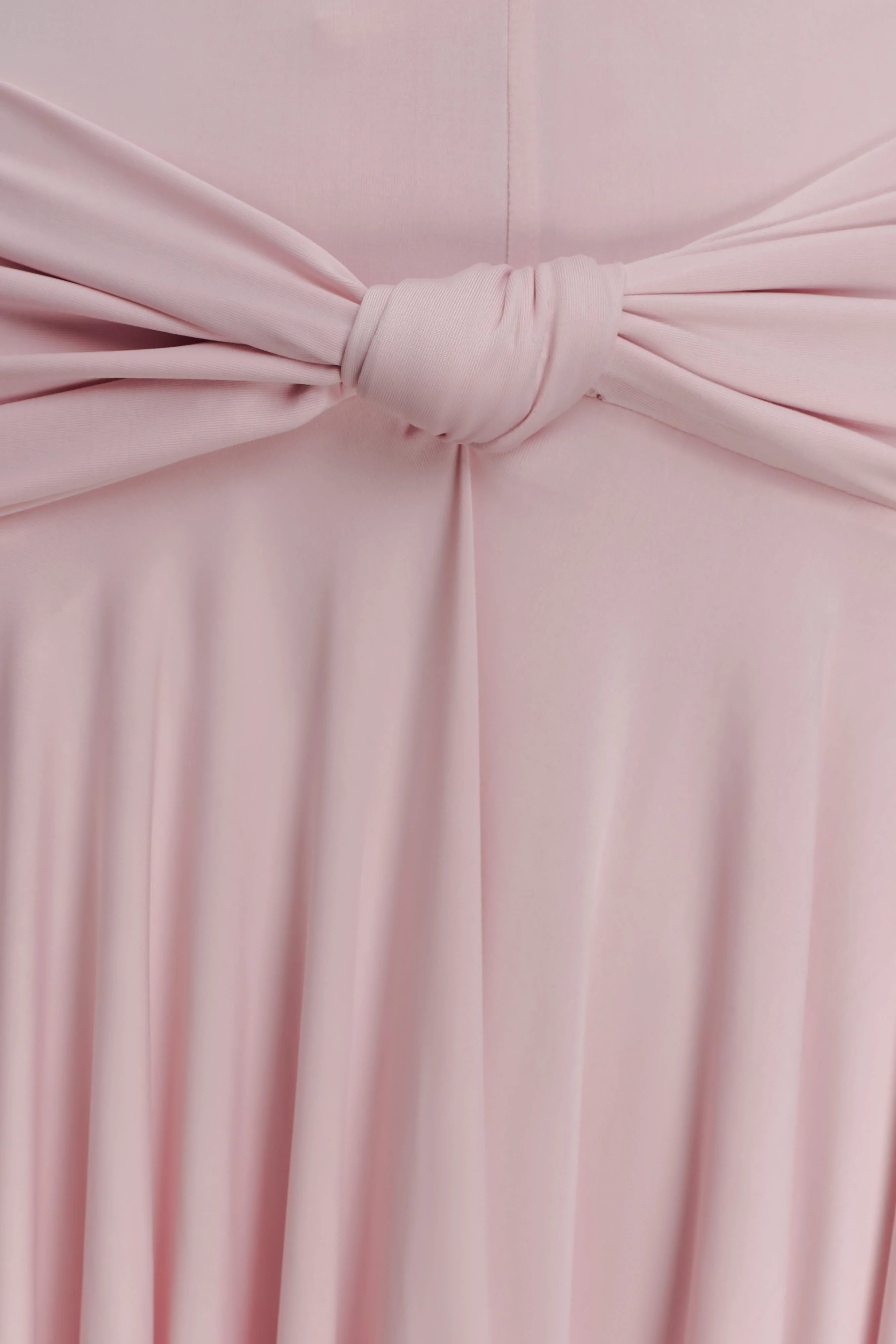 Zelda Asymmetric Slinky Midi Dress - Ballet Pink - Image 5