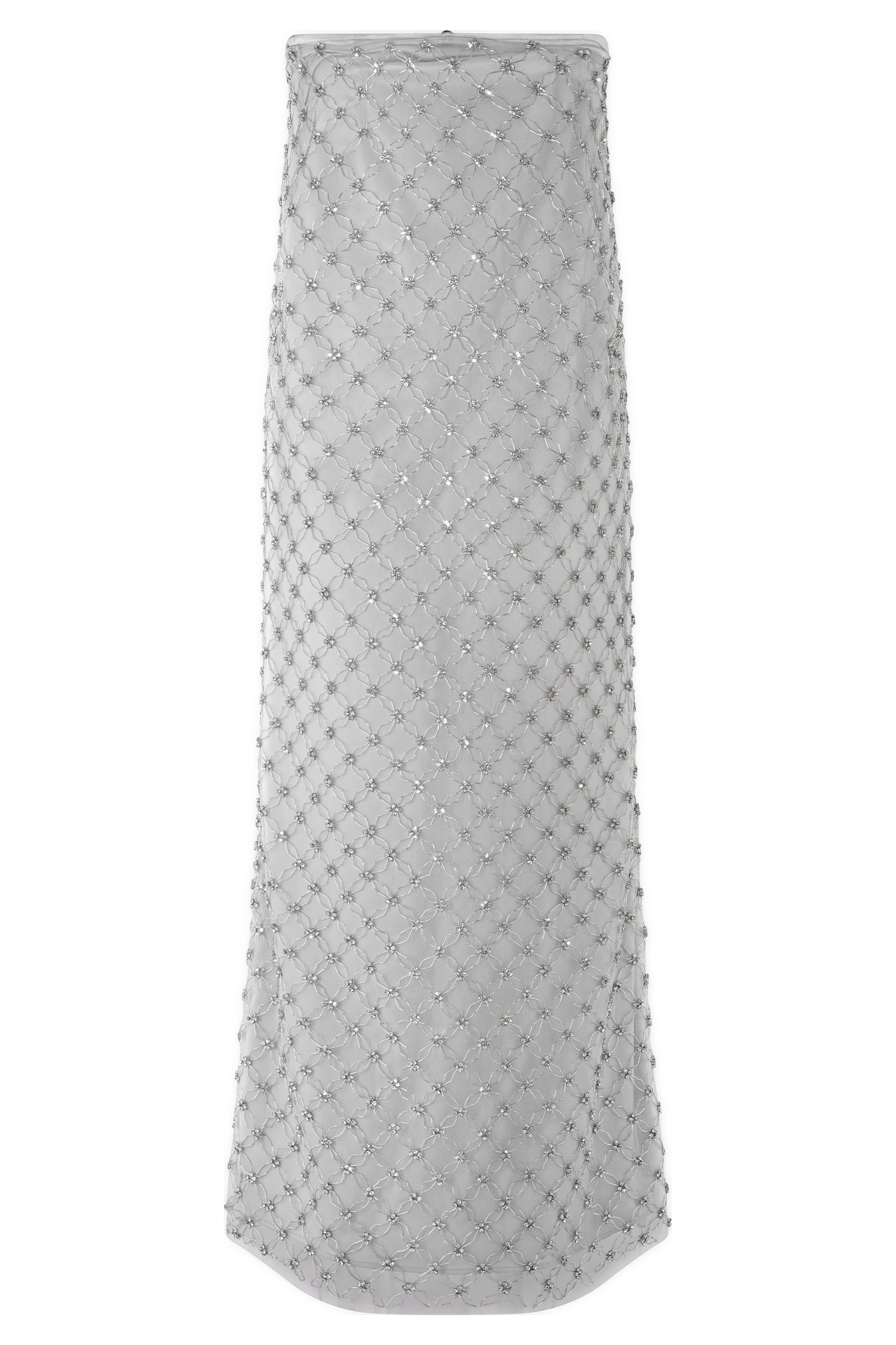 Zuri Hand Beaded Embellished Maxi Skirt - Silver - Image 9
